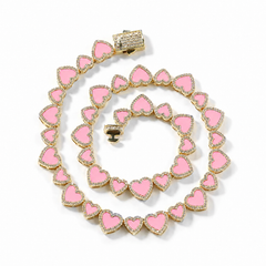 PINK AMOUR HEART NECKLACE