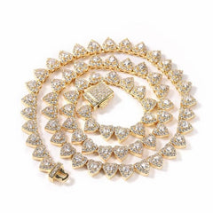 CLUSTER HEART TENNIS NECKLACE