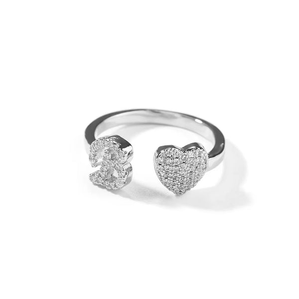 Initial Heart Ring