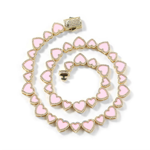 PINK AMOUR HEART NECKLACE