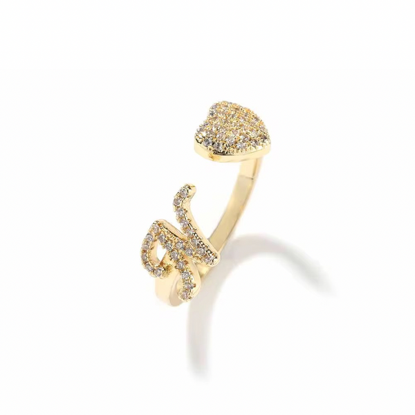 Initial Heart Ring