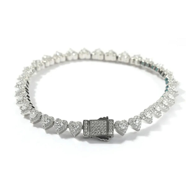 CLUSTERED HEART TENNIS BRACELET