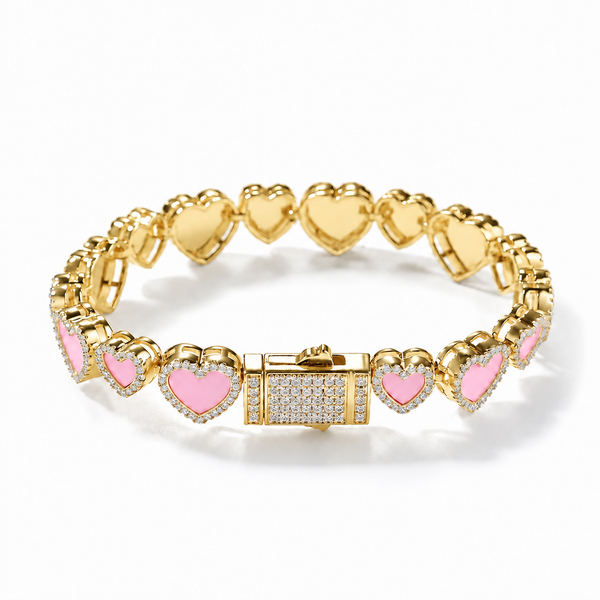 PINK AMOUR HEART BRACELET