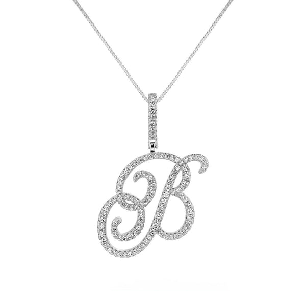 Bling Inital Script Necklace